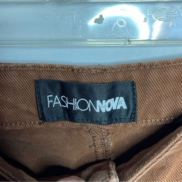 Fashion Nova Tan Cargo Wide Leg Pants Size 22 - Picture 3 of 6